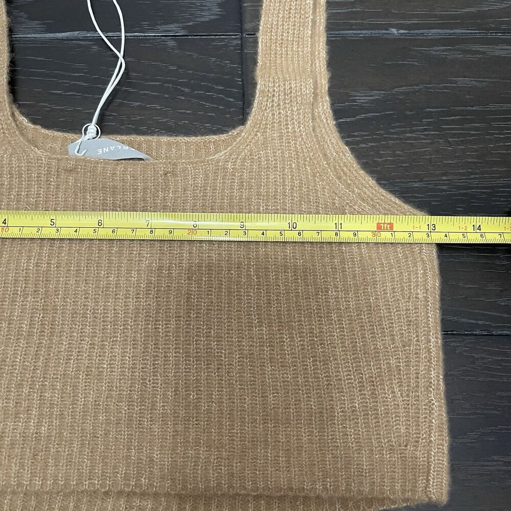 EVERLANE Sweater Tank Top Small Camel NEW Crop Top Ribbed Knit Soft Cozy Wool - Picture 12 of 13